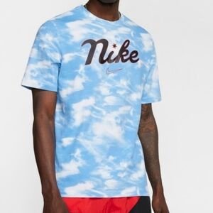 Nike Men's Blue Tie-Dye Shirt